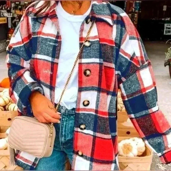 WOMEN'S FLEECE  BUTTON UP SHACKET SIZE SMALL - Picture 1 of 5